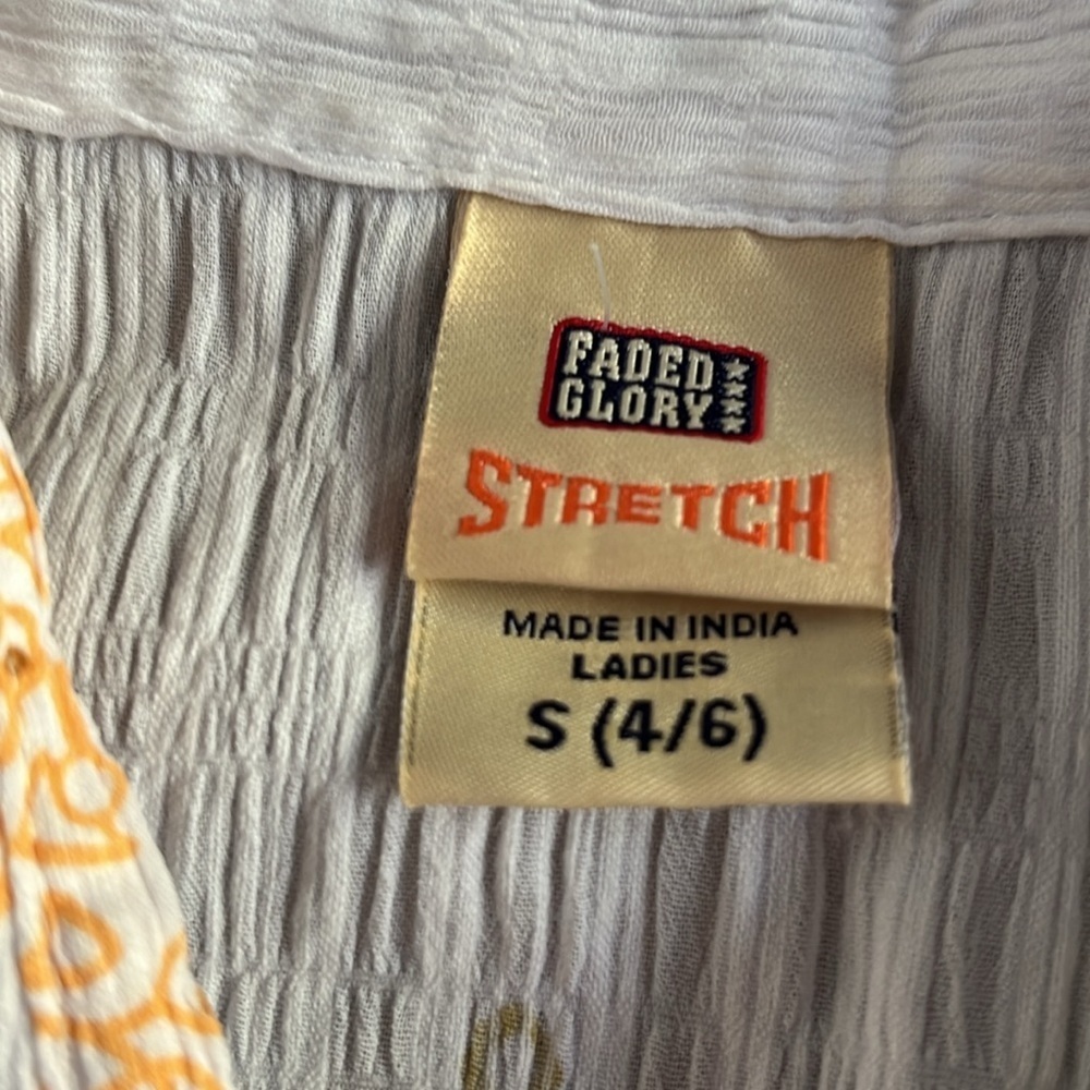 Faded Glory Crinkle Orange Top S - Picture 4 of 4